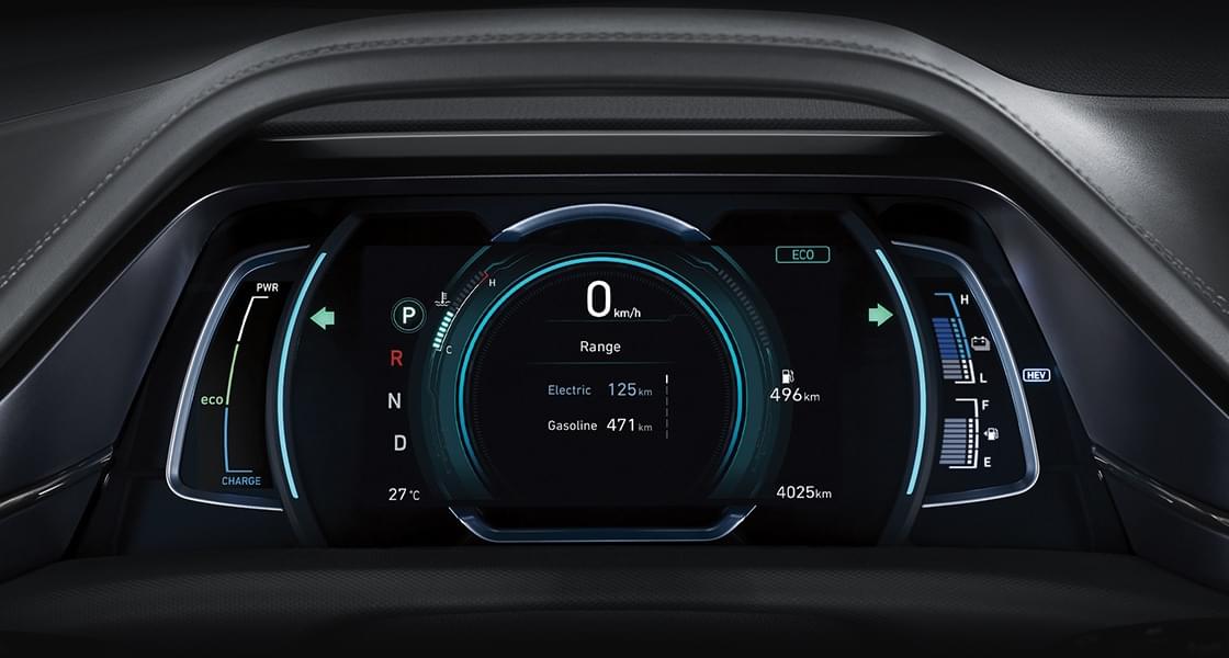 IONIQ hybrid supervision cluster with 7” color LCD